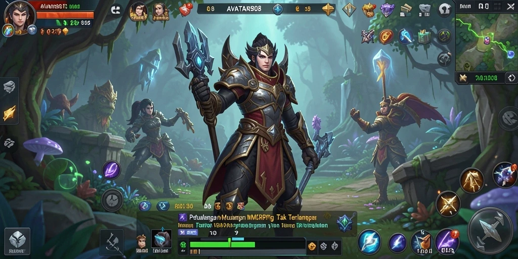 Tampilan interaktif dari gameplay <strong>AVATAR808</strong> yang menyoroti aksi pertarungan epik.