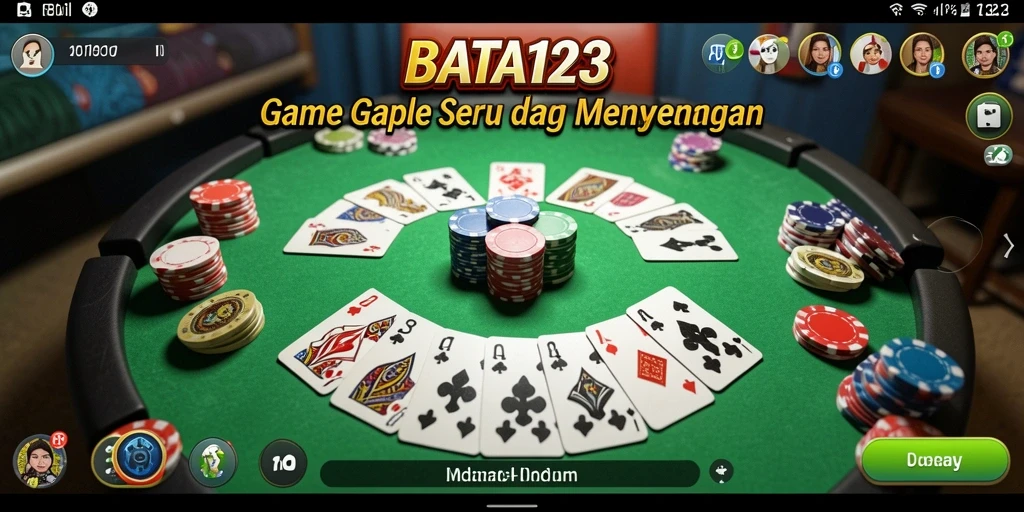 Screenshot utama menunjukkan pemain menikmati permainan Gaple yang seru.