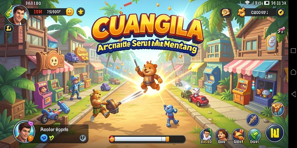 Tampilan gameplay CUANGILA yang menegangkan dan penuh aksi dalam arcade.