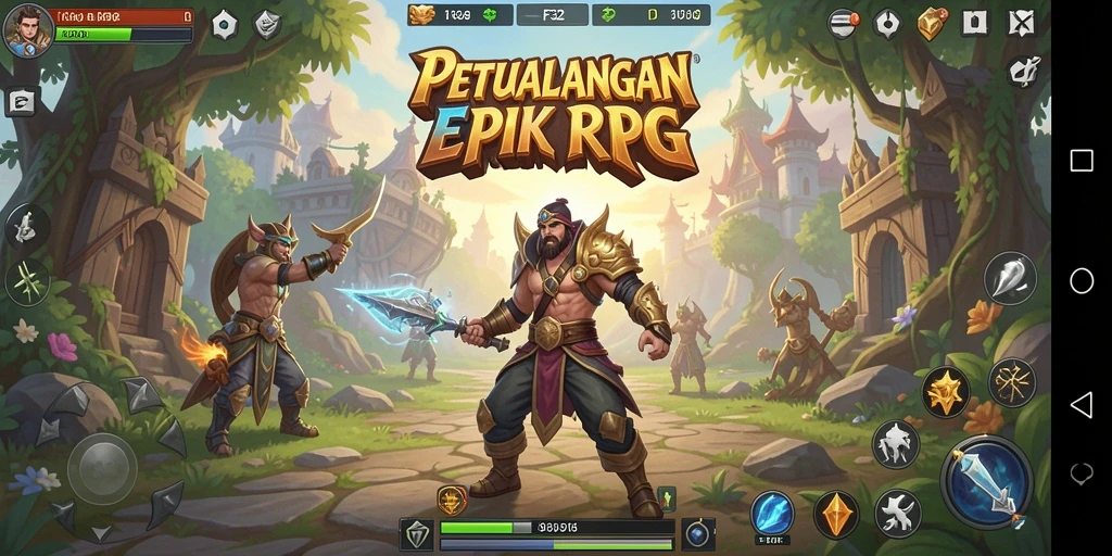 Tampilan gameplay RPG yang memukau dan mendebarkan di F32.