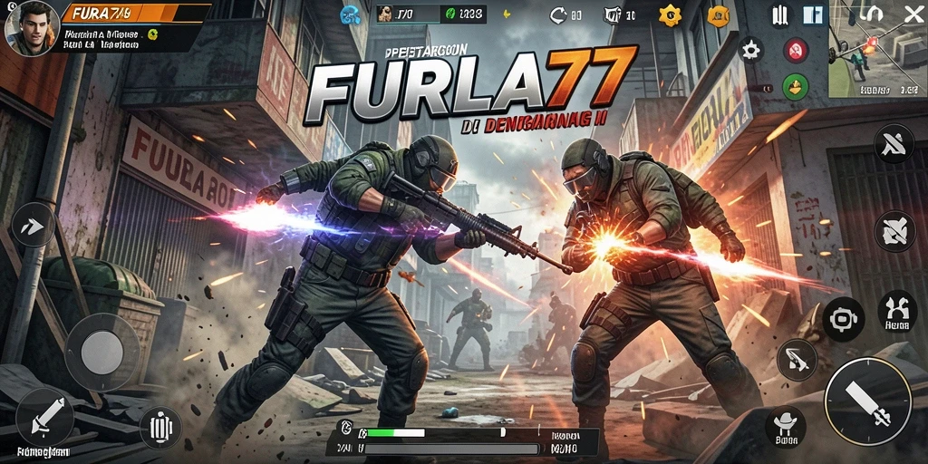 Screenshot FURLA77 menampilkan aksi pertarungan seru dan grafis tinggi.