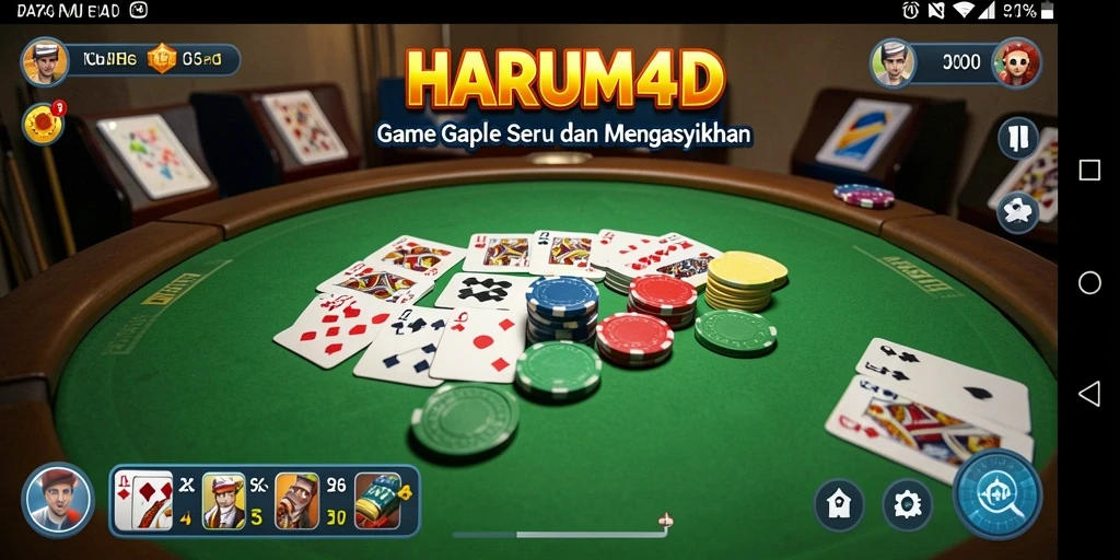 Tampilan seru gameplay Gaple di HARUM4D yang mengasyikkan.