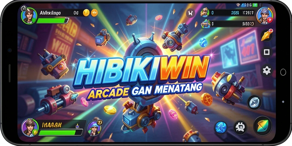 Tampilan gameplay HIBIKIWIN dengan tantangan Arcade yang seru.