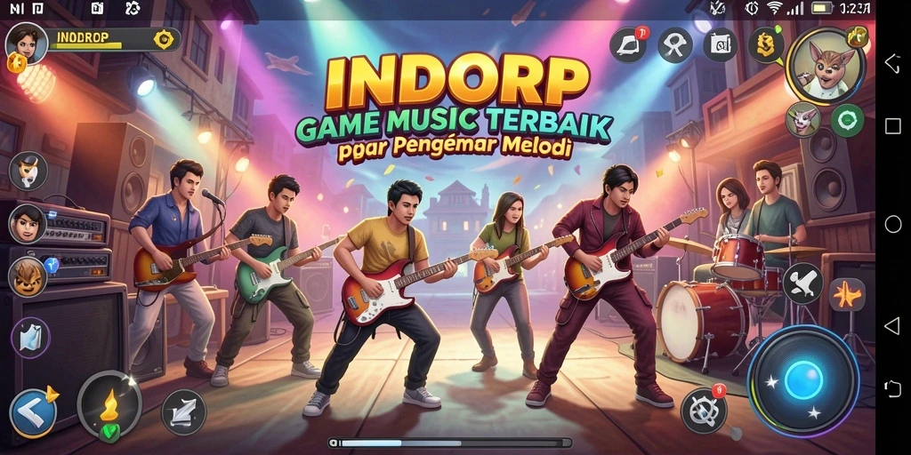 Screenshot INDORP menunjukkan tampilan gameplay yang mengasyikkan saat bermain musik.