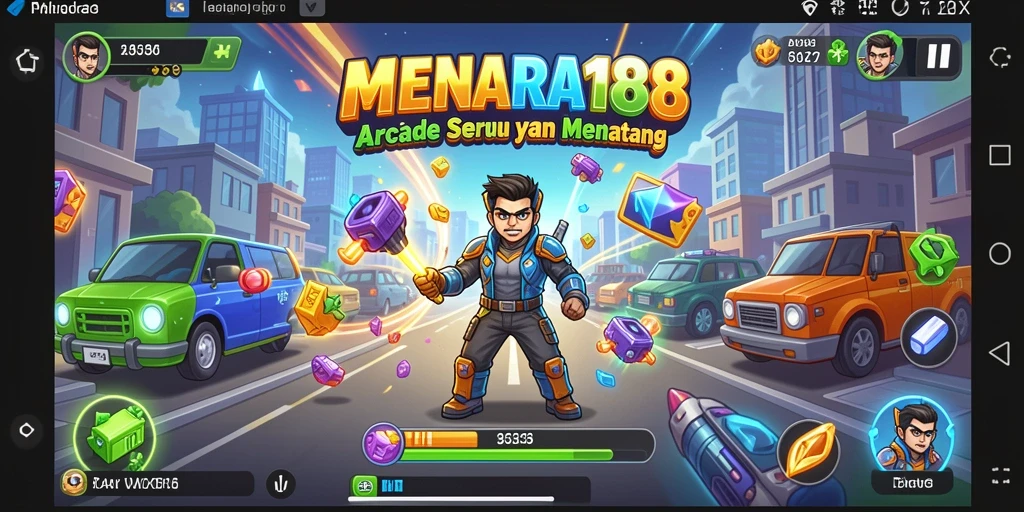 Screenshot MENARA188 menampilkan aksi gameplay Arcade yang seru dan penuh warna.