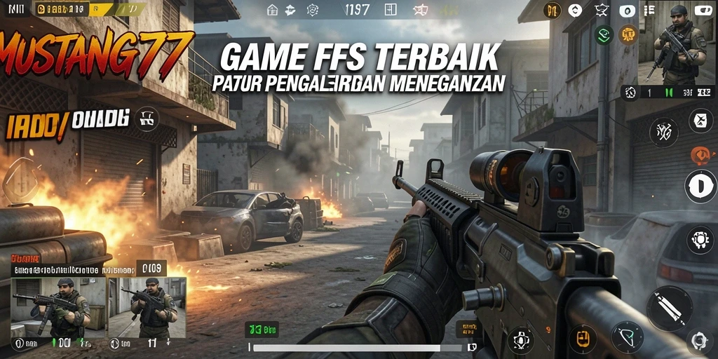 Tampilan gameplay MUSTANG77 dengan aksi tembak-menembak yang intens.