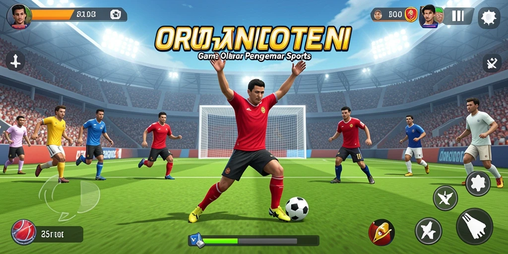 Tampilan gameplay seru dalam ORISTOTO dengan karakter atlet yang dinamis.