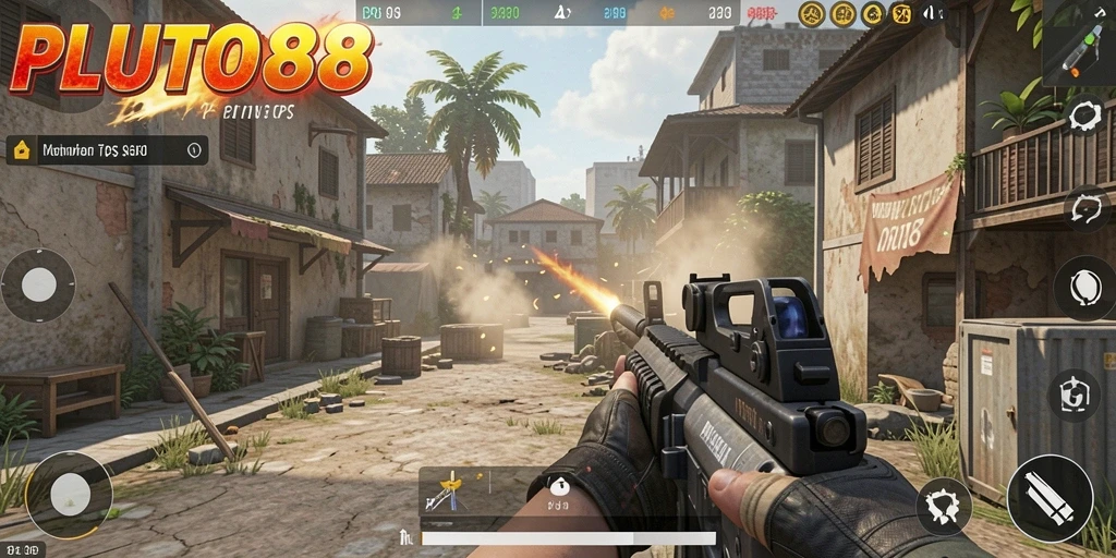 Tampilan menarik dari gameplay TPS yang dinamis di PLUTO88.