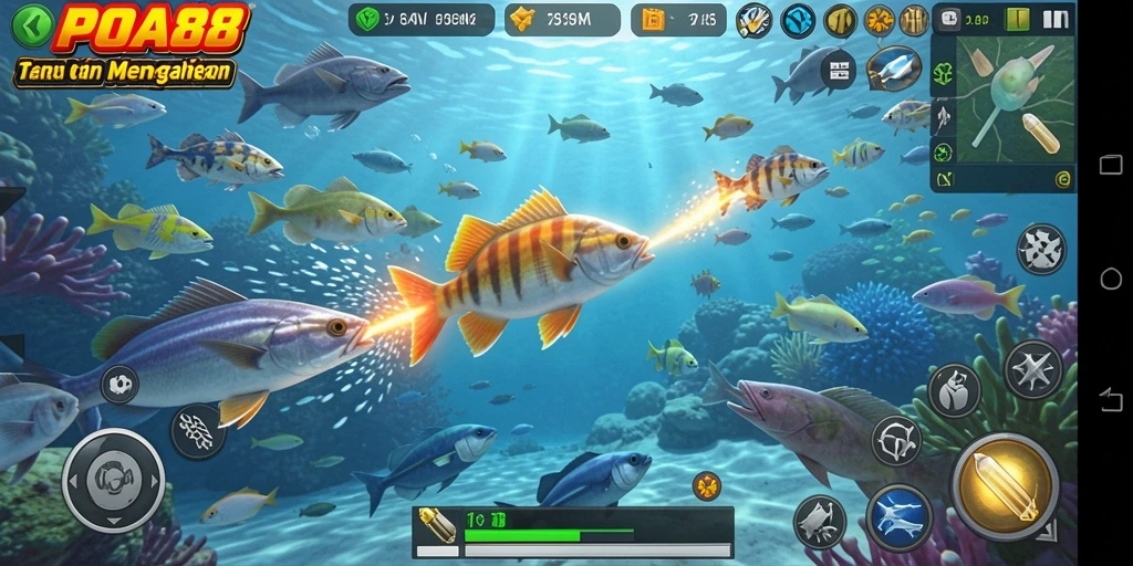 Tampilan gameplay seru saat menembak ikan besar di POA88.