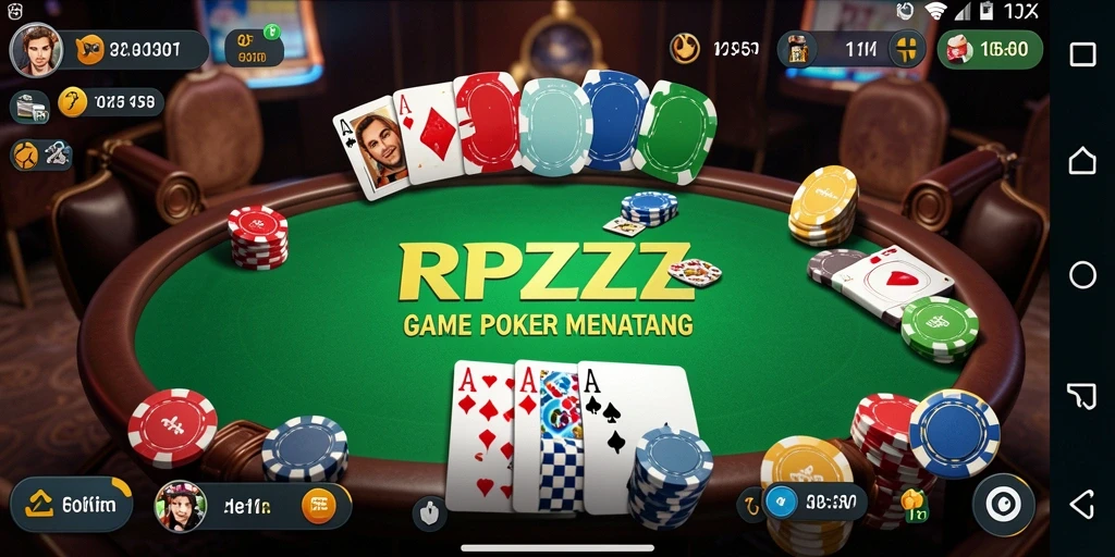 Tampilan gameplay poker di RPZZZ yang seru dan interaktif.