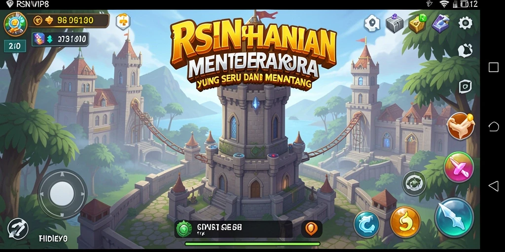 Screenshot gameplay RSNVIP8 menunjukkan strategi Tower Defense yang seru.