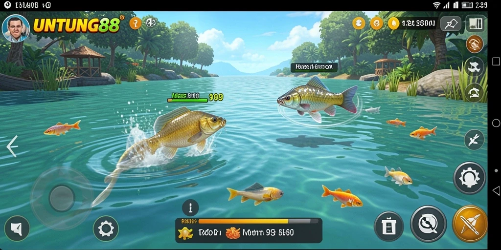 Tampilan screenshot utama UNTUNG88 menampilkan gameplay memancing yang menarik.