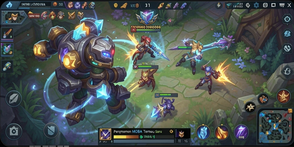 Tampilan gameplay MOBA yang seru di WIN199, penuh aksi dan strategi.